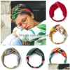 Tiaras Novo Design Moda Feminina Estilo de Verão Menina Boêmia Cross Turbante Bandanas Faixas de Cabelo Acessórios para o Cabelo 99 Cores Dro Dhcse