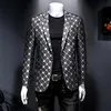 Trajes de hombre Blazers 2021 otoño Slim Fit Blazer hombres entramado etapa Casual traje abrigos plata Borgoña verde novio boda 203J