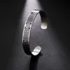 My shape Viking Cuff Bangles for Men Women Celtics Knot Geometric Adjustable 316L Stainless Steel Bangle Bracelets Male Jewelry L230704