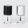 1PC 10ML Nagellak Fles met Borstel Hervulbare Lege Cosmetische Containor Glazen fles Nail Art Manicure Tool Zwart zilver Caps245V