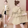 Women's Trench Coats Coat For Women 2023 Spring Autumn Mid Long Hooded Windbreaker Clothes Casual Outerwear Female Tops Gabardina Mujer