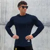 Sudaderas con capucha para hombre, suéter de punto a la moda para hombre, Sudadera con capucha para ejercicio, camisa inferior delgada, entrenamiento para correr, manga larga, deporte fino