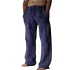 Men's Pants Men S Lightweight Linen Trousers With Elastic Waist And Drawstring - Perfect For Summer Beach Days Sun Print Design