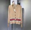 Kvinnors tröjor Cardigan Fashion Casual Women Brand Designer Sweaters Khaki