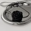 Choker Vintage Big Rose Flower Necklace Wedding Jewelry Girls Adjustable Tie Neck For Women Strap Neckchain