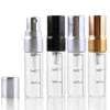 With scale 25ml 3ml 5ml 10ml Clear Spray Perfume Bottles Pump Sprayer Mini Glass Tube with Gold Silver Black Metal Lids Pwgjr