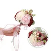 Fleurs décoratives fleur artificielle Roses Bouquet mariée main tenant beau cadeau de soie décoration de Table de mariage