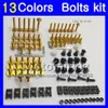 براغي هدية طقم المسمار الكامل لهوندا CBR600F2 91 92 93 94 CBR600 F2 CBR 600 F2 1991 1992 1993 1994 Body Nuts Sceds Bolt Kit308G