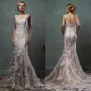 Vintage Amelia Sposa Kant Applicaties Zeemeermin Trouwjurken 2023 V-hals Chapel Train Plus Size Bridal Party Gowns287H