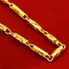 Chaîne hexagonale de 5 mm pour hommes en or 24 carats collier en bambou plaqué or plaqué couleur Vietnam collier en or sable3063