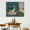 Landscape Art Canvas Reproduction Road med träd i Rocky Mountains Paul Cezanne Måla handgjord modern inredning