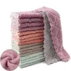 Coral plumeau double face absorbant 100% chiffon propre épaissi paresseux torchon ménage cuisine huile essuyer bol essuyer mains239E