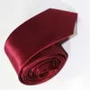 Satin Polyester soie Cravate Cravate Cravates Hommes Femmes BOURGOGNE Maigre Couleur Unie Plaine 20 couleurs 5cmx145cm308f