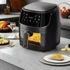 1pc Air Fryer Oven Combo, 5.7QT Groot Fornuis Met 8 One-Touch Opslaanbare Aangepaste Functies, Anti-aanbaklaag en Vaatwasmachinebestendig Afneembare Vierkante Mand