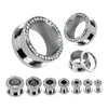 Mix 4-16mm 80pcs Los klarer Kristallohrmessgeräte Fleisch-Tunnelstopfen Helix Piercing Body Schmuck Pirsing158o