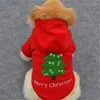 Dog Apparel Christmas Puppy Coat Jacket Red Winter Autumn Xmas Costume Tree XS/S/M/L/XL Short-sleeved Round Neck Hoodies