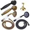 Bronzo Nero Oro antico Ottone cromato Stile telefono Soffione doccia da bagno Risparmio idrico Soffione doccia a mano Spray 1 tubo da 5 m 20207o