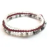 MG0128グレードのムーンストーンガーネットブレスレットrutilated Quartz Yoga Mala Beads Bracelet 4 mm Mini Gemstone Jewelry Set308b