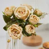 Fleurs décoratives Soie Faux Fleur Ornement Romantique Pivoine Arrangement De Fête De Mariage Été Automne Salon Table Vert Décor Artificiel