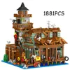 Blocks Creative Mini City Fishing Village Store Hut Building Block Idea Seaside Vacation House Decor Bricks Christmas Toys Kids Gifts R230720