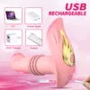 Vibradores Toque femenino vibrador telescópico Dildo estimulador del clítoris vaginal Masaje de próstata control remoto plug anal juguete sexual 230719