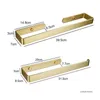 Towel Holder Bathroom Rack Bar Golden Kitchen Roll Paper Hand Towel Hanger Self Towel Hanger Self Storage Shelf Punching L230704