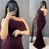 Party Dresses Vintage Long Black Stretchy Muslim Evening Mermaid One Shoulder Abendkleid Formal Gown For Women