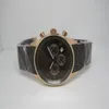 Reloj de lujo para hombre, cronómetro de cuarzo, cronógrafo, reloj de pulsera inoxidable, pulsera de acero y caucho 002207a