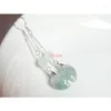 Orecchini pendenti creati da sé in argento 925 smeraldo naturale giada pesca perline originali fai da te a mano accessori regali donna gioielli