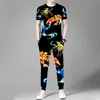 Men S TRACKSUITS SOMMER MEN S SHORT SLEEVED T SHIRT PANTS 2 Piece 3D Goldfish Printing Fashion Chinese Style Clothing 230720