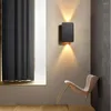 Lampes murales Moderne Simple 6W LED Lampe Intérieur Décor Brossé Or / Noir Double Tête Lumière Salon Couloir Escalier Chambre Applique