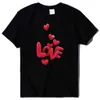 Nya män och kvinnors runda hals Loose Love Love Balloon Print Summer Short Sleeve T-shirt Top