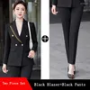 Women's Two Piece Pants Green Suits Women 2023 Spring High End Fashion Temperament Formal Long Sleeve Slim Blazer And Office Ladies Work