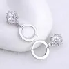 Dangle Boucles D'oreilles Fanqieliu Timbre 925 Argent Aiguille Zircon Boule Coulée Motif Goutte Pour Les Femmes Bijoux Fille Cadeau À La Mode FQL193215