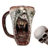 Mokken Gothic Vampire Half Face Mok Draagbare Liefhebbers Verrassingscadeau Hars Koffie Decoratieve Water Cup