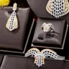Missvikki Luxuriöser, wunderschöner 4-teiliger Armreif-Ohrring-Schmuck, 4-teiliges Braut-Hochzeitsschmuckset mit Halskette und Ohrringen