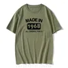 Camisetas masculinas feitas em 1968 camisetas masculinas 53 anos de presente camisetas de algodão gráficas papai marido tops camisetas presente de aniversário