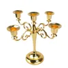 Metalowe świece 5-ramię 3-ramion stojak na świeca Dekoracja ślubna Candelabra Centerpiece Candlestick Decor Crafts Silver Gold 2 C322p