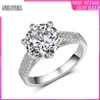 925 Sterling Silver CZ Cocktail Stor överdriven ring Big Stone Cubic Zirconia Micro Shop Eternal Wedding Band Cathedral Ring EXQ2550