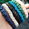 Hair Accessories 100% Pure Silk Band Scrunchies For Women Female Narrow Rope Plain Crepe Rubber 22colors335x