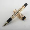 Penne stilografiche regalo Jinhao Smoothly Century 100 Placcatura in oro reale Penne stilografiche scavate per scrivere cancelleria Regalo aziendale di Natale 230720