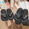 Slippers Men Thick Platform Thong Flip-Flops Summer Soft Sole Beach Slides Cloud Pillow Outdoor Sandals Non Slip Bathroom Home Shoes