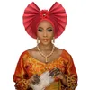 أزياء Auto Gele Headtie Africann Nigerian Women التقليدية Aso Oke Autogele Fan Fan For Wedding Party246b