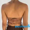 Vrouwen T Shirts BAY-Vrouwen Halter Crop Cami Tops Sexy Mouwloos Paisley Print Side Trekkoord Slim Fit Hemdje