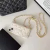 Fashion Luxury Designer Phone Case iPhone14 Pro Max 13 12 11 Crossbody ، مكون من ذلك ، الجلود المحددة الماس ، غير قابلة للانزلاق مع حالة حماية نصف حافة.