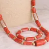 Necklace Earrings Set Dudo 42 Inches African Men Nature Coral Beads Jewelry For Traditional Groom Long Design 2023