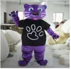 2023 Rabattfabrik Wildlife Animal Purple Color Panther Plush Mascot Costume för vuxen att bära
