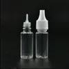 FDA Nouvelles bouteilles en plastique transparentes 10 ml Flacons compte-gouttes vides pour e-liquide avec triangle ChildProof Tamper Caps Pointes d'aiguille Huile EJUICE 10 ml Jofcs