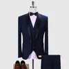 Men's Suits & Blazers Wedding Luxury Suit For Men High-end Tuxedo Slims Mens Grooming Fashion Design Collar Dress Set228t