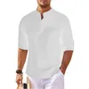 Männer Casual Hemden 2023 Mode Henley Hemd Designer Design Halbkörper Knopf Sport Hohe Qualität Weiche Material Tops